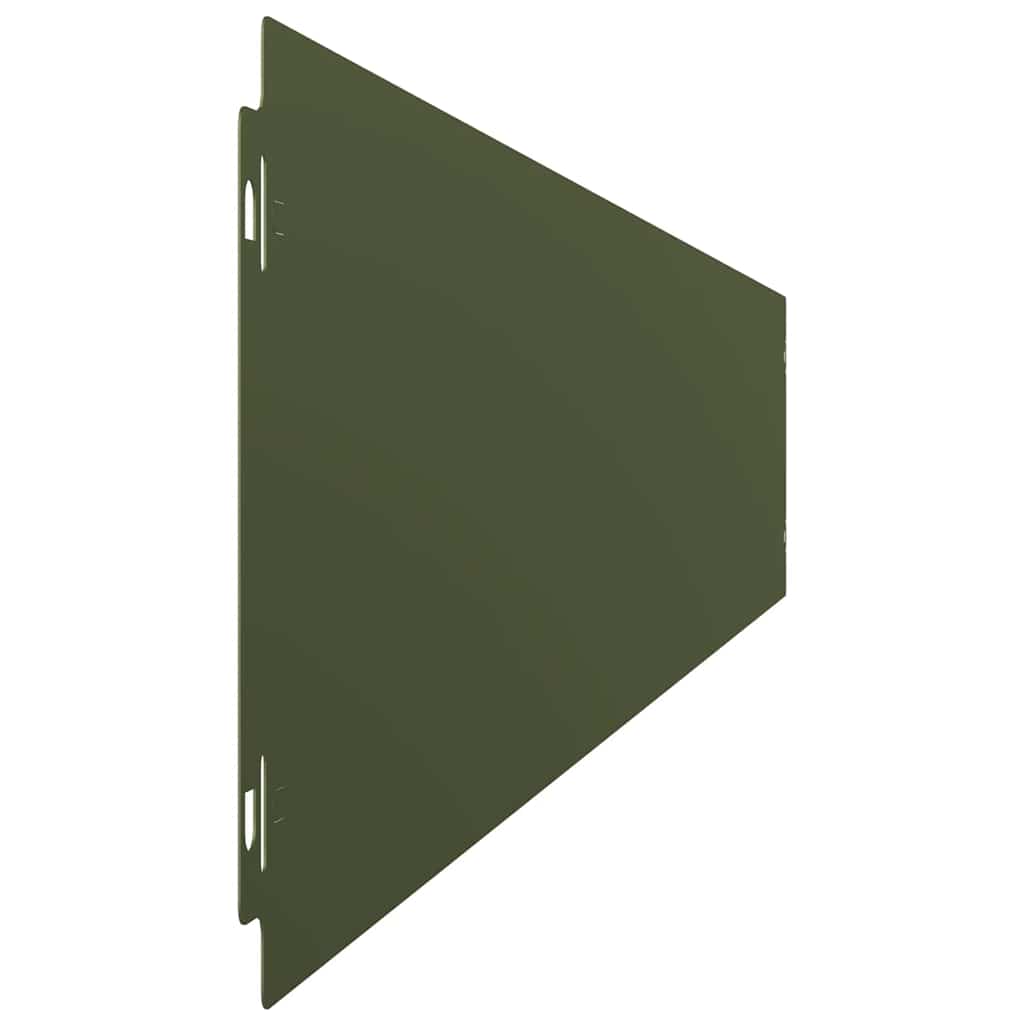 Lawn Edging 50 pcs 15 x 103 cm Steel Olive Green