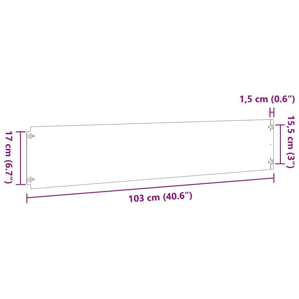 vidaXL Lawn Edgings 10 pcs White 20x103 cm Cold-rolled Steel