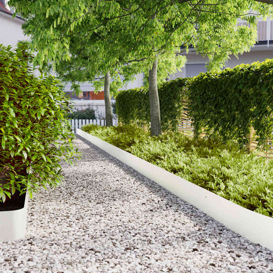 Lawn Edging 10 pcs 20 x 103 cm Steel White