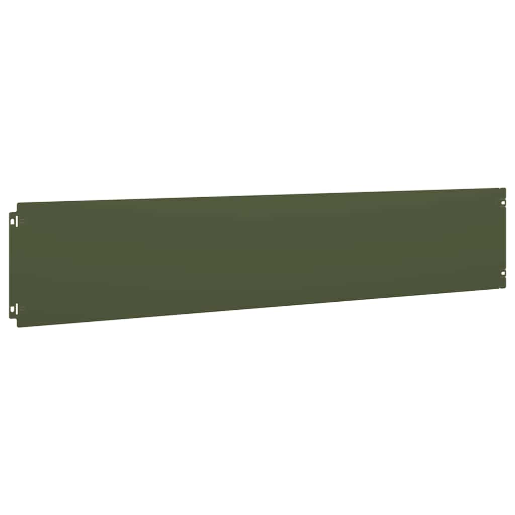 Lawn Edging 10 pcs 20 x 103 cm Steel Olive Green