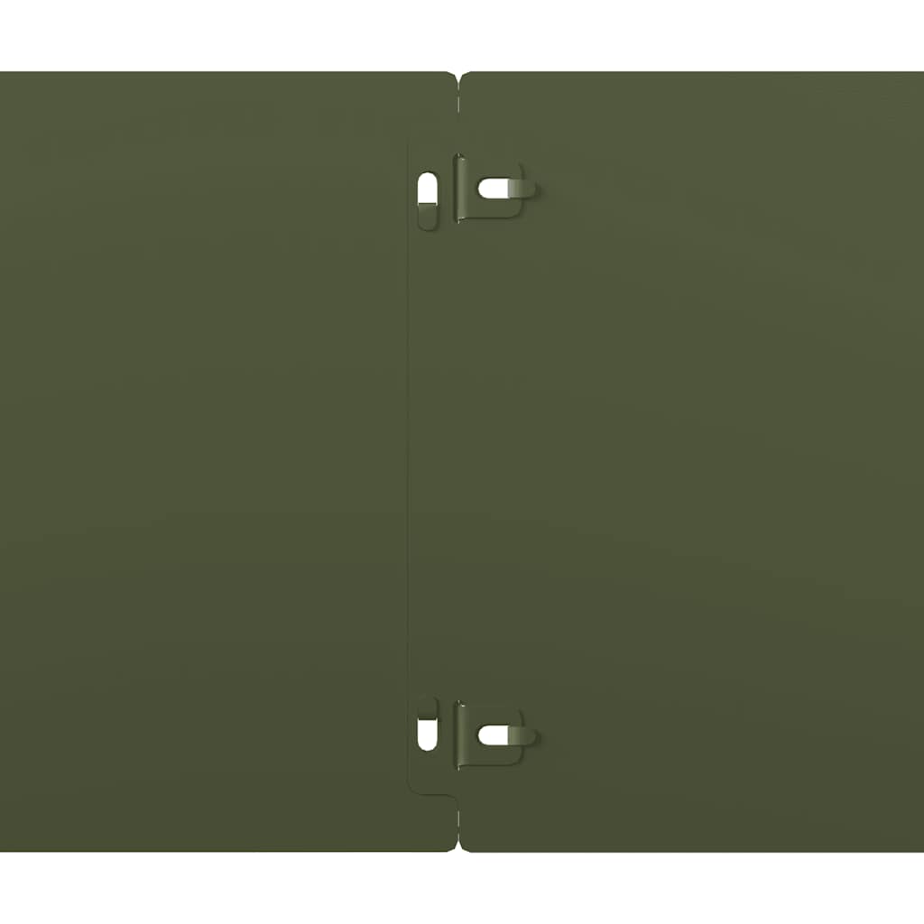 Lawn Edging 10 pcs 20 x 103 cm Steel Olive Green