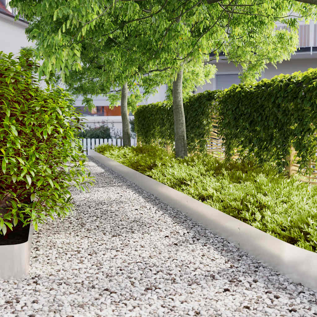 Lawn Edging 10 pcs 20 x 103 cm Stainless Steel Silver
