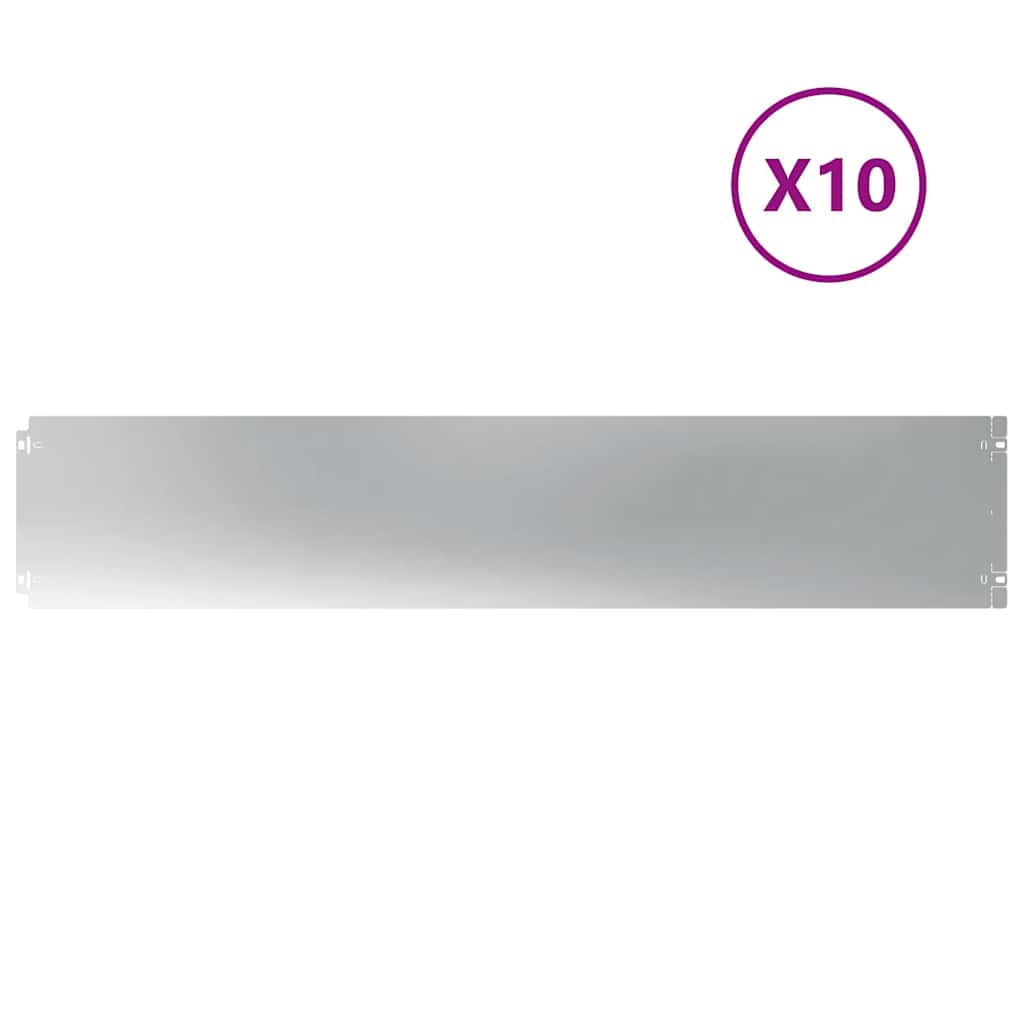 Lawn Edgings 10 pcs 20x103 cm Galvanised Steel