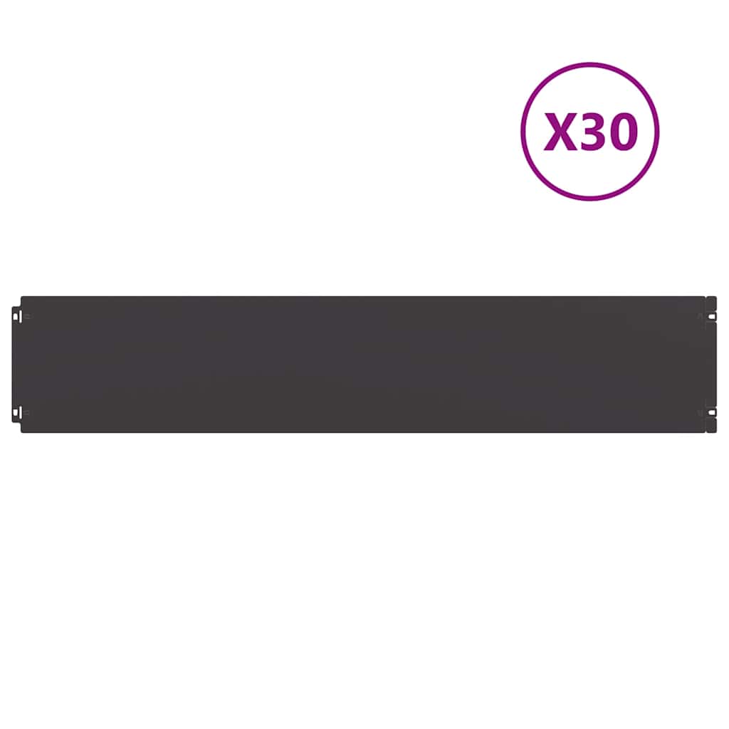 Lawn Edging 30 pcs 20 x 103 cm Steel Black