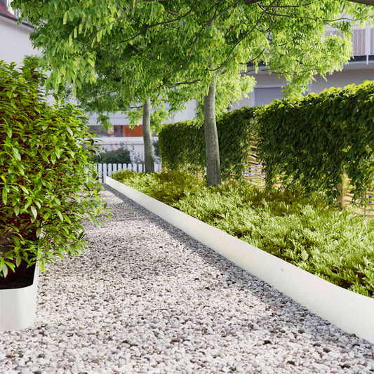 Lawn Edging 30 pcs 20 x 103 cm Steel White