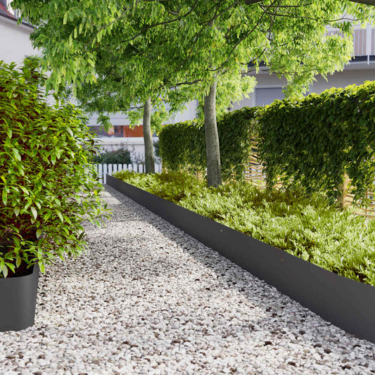 Lawn Edging 10 pcs 25 x 103 cm Steel Black