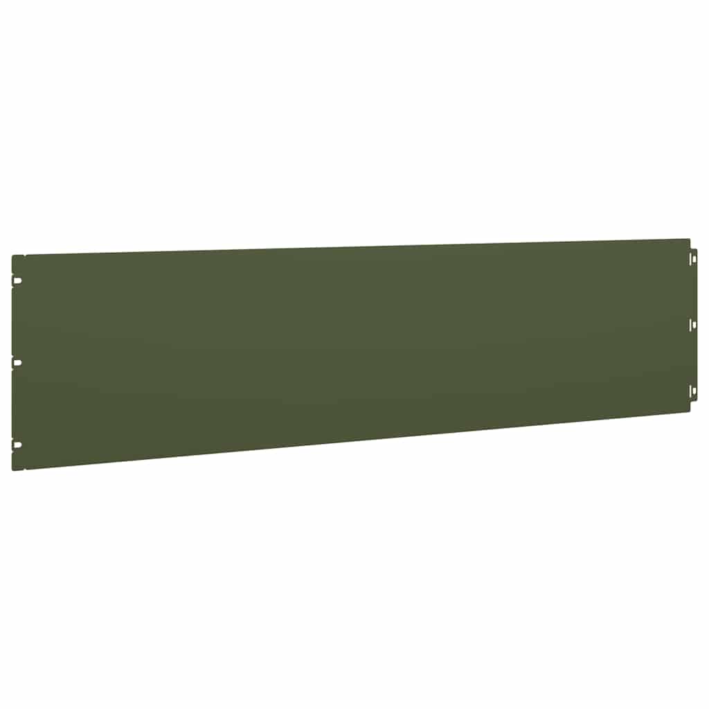 Lawn Edging 10 pcs 25 x 103 cm Steel Olive Green