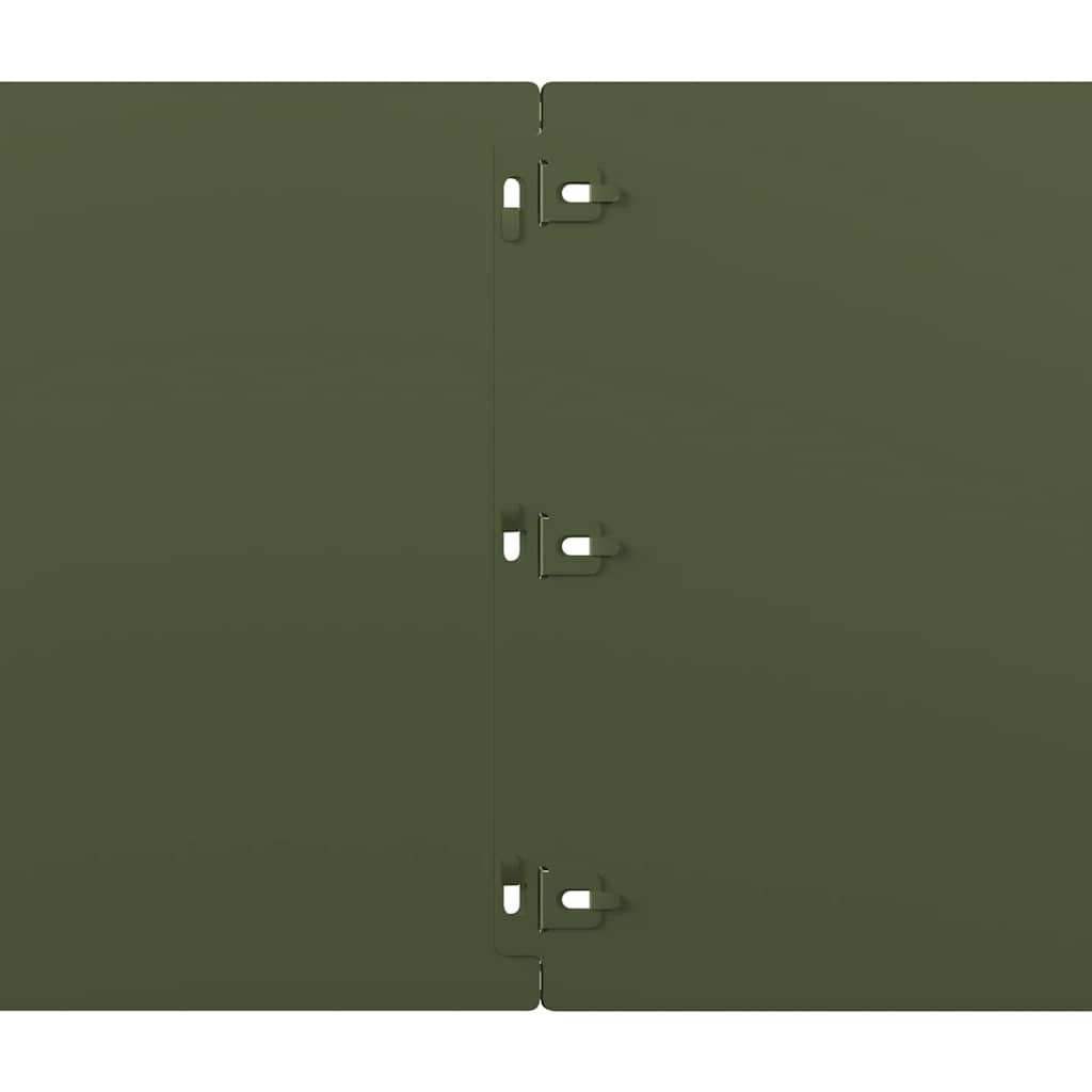 Lawn Edging 10 pcs 25 x 103 cm Steel Olive Green