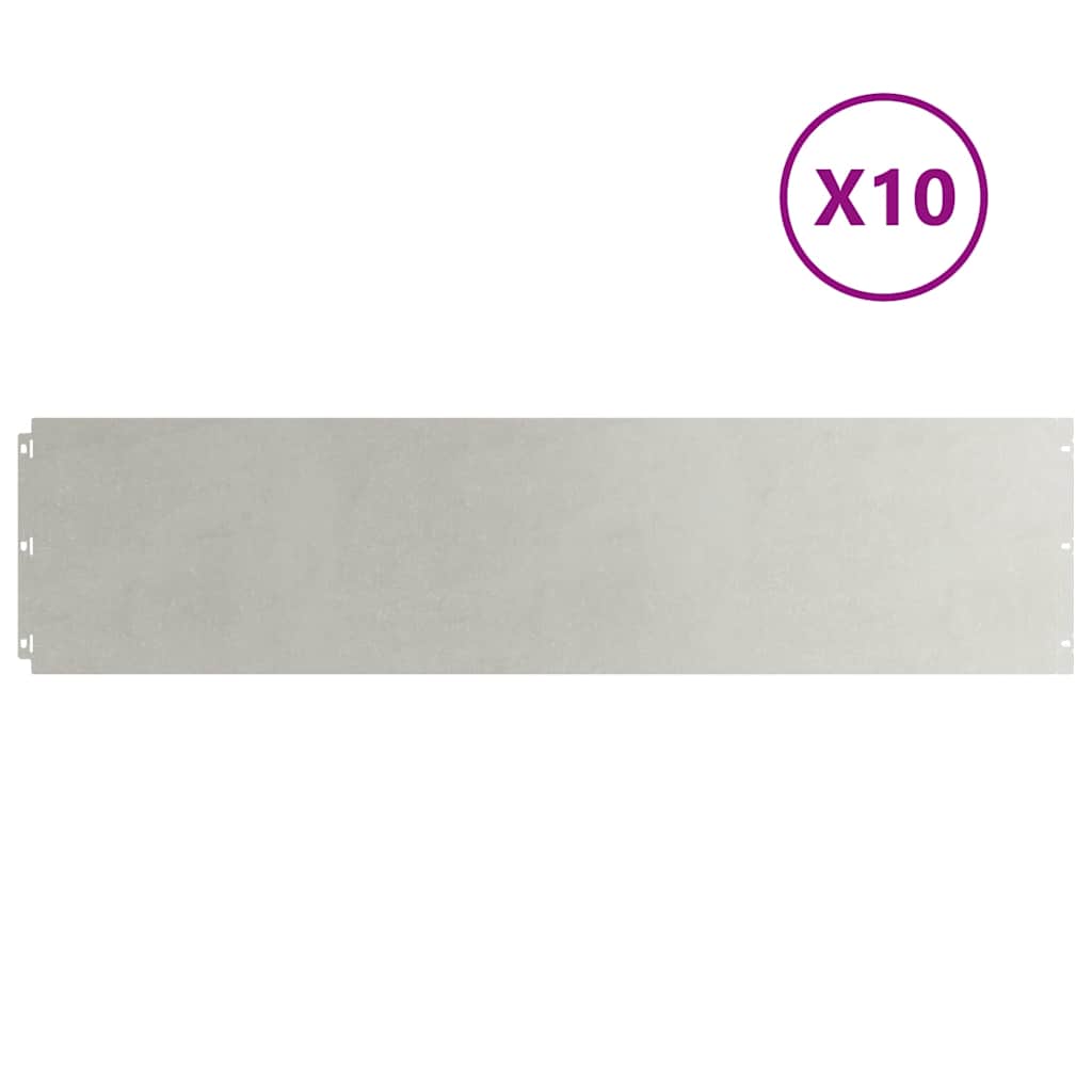 Lawn Edging 10 pcs 25 x 103 cm Stainless Steel Silver