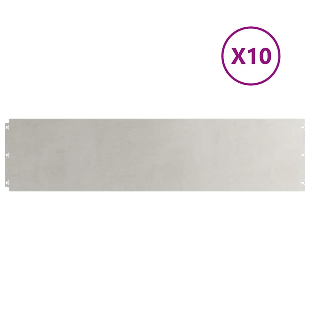Lawn Edging 10 pcs 25 x 103 cm Stainless Steel Silver