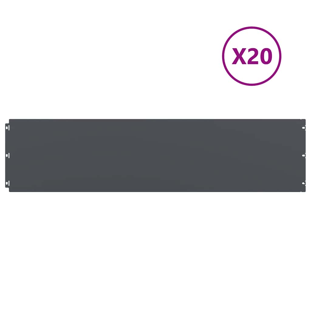 Lawn Edging 20 pcs 25 x 103 cm Steel Anthracite