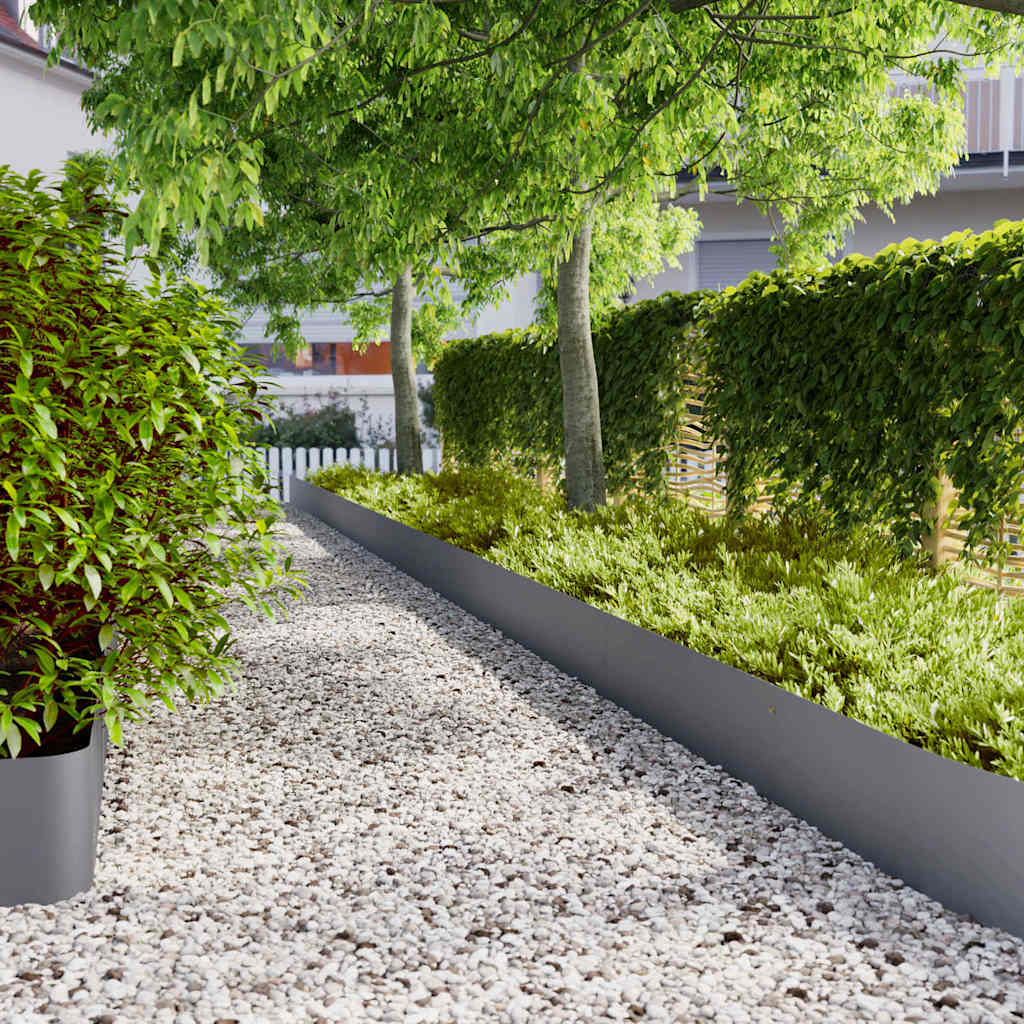 Lawn Edging 20 pcs 25 x 103 cm Steel Anthracite