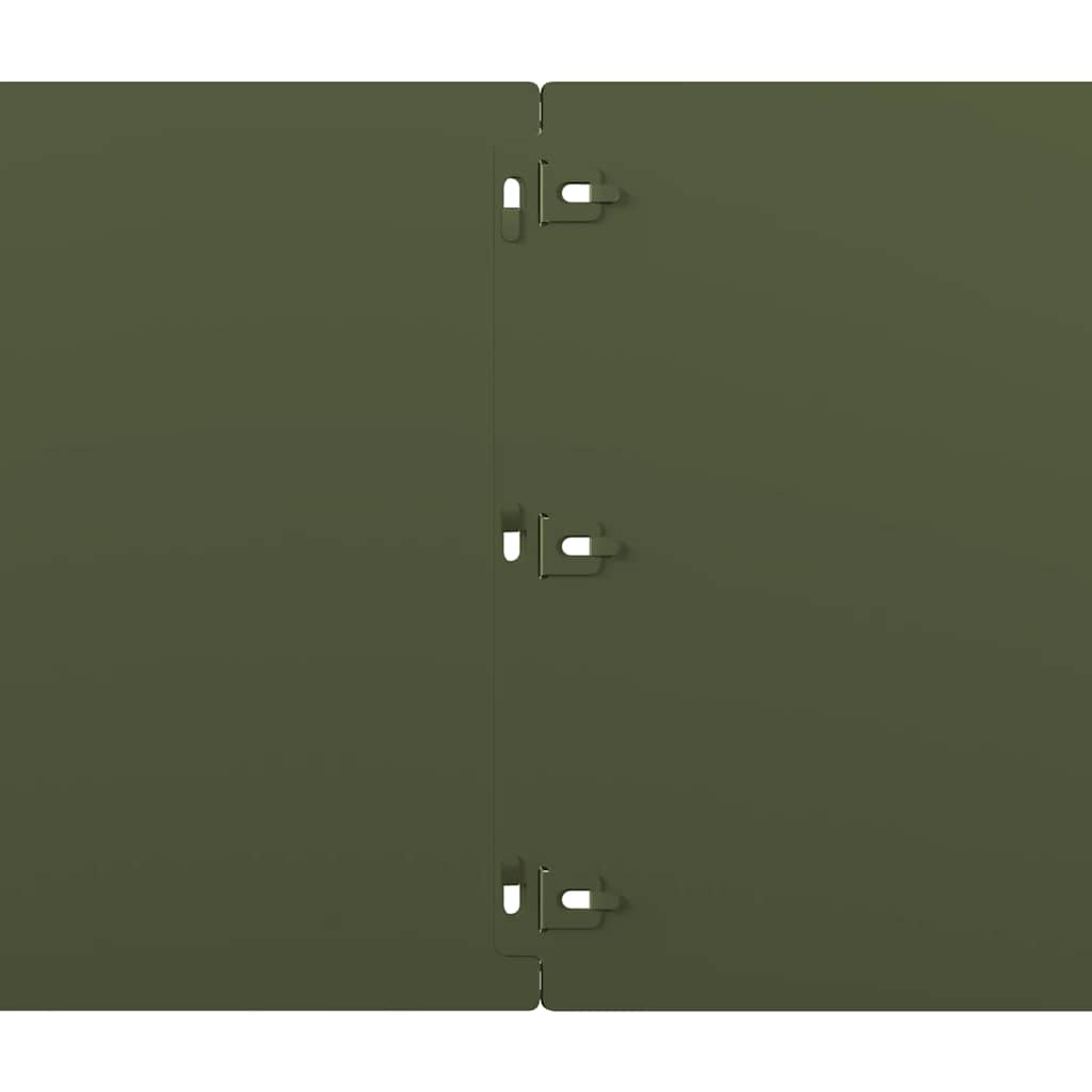 Lawn Edging 20 pcs 25 x 103 cm Steel Olive Green