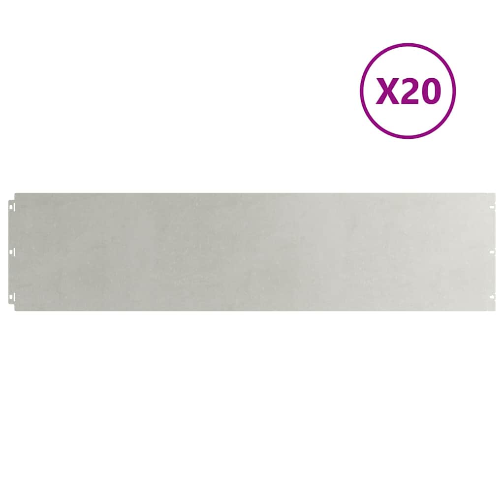Lawn Edgings 20 pcs 25x103 cm Stainless Steel