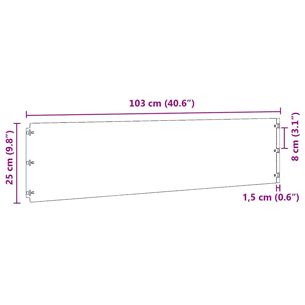 Lawn Edging 20 pcs 25 x 103 cm Stainless Steel Silver