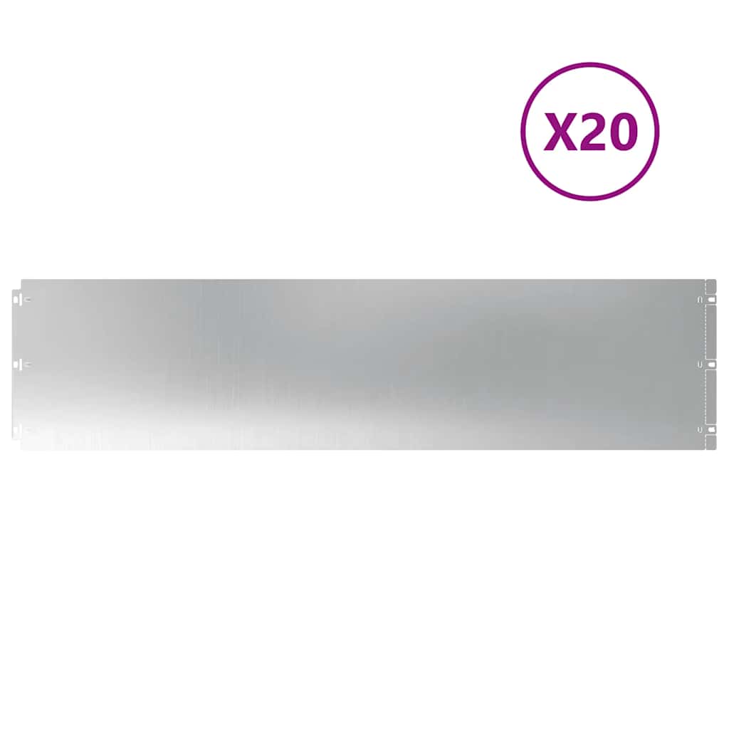 Lawn Edgings 20 pcs 25x103 cm Galvanised Steel
