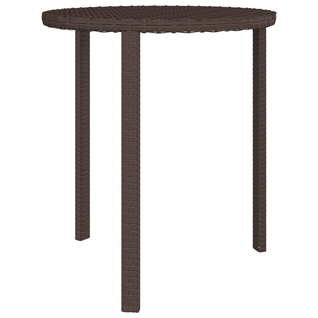 vidaXL Garden Side Tables 3 pcs Brown Poly Rattan