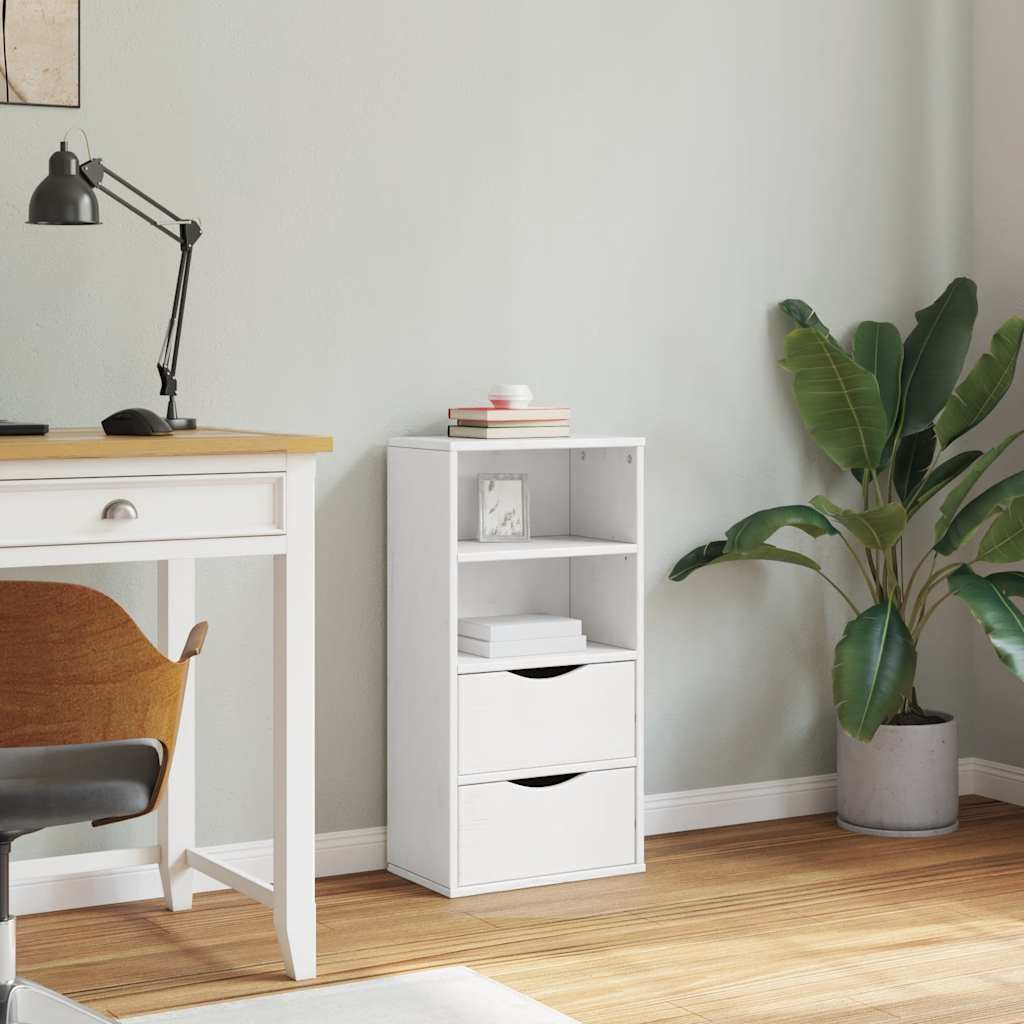 vidaXL Side Cabinet with Drawers ODDA White 40x24x79 cm Solid Wood Pine