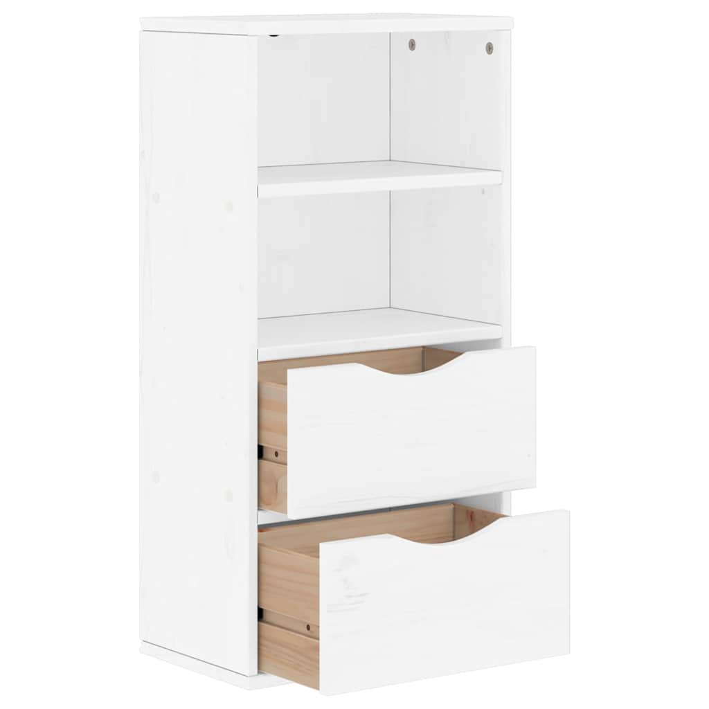 vidaXL Side Cabinet with Drawers ODDA White 40x24x79 cm Solid Wood Pine