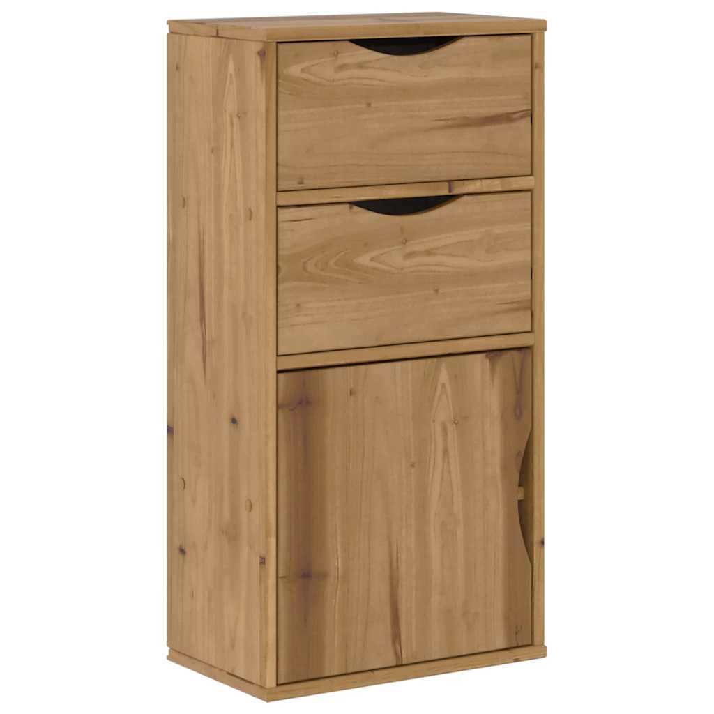 vidaXL Side Cabinet with Drawers ODDA 40x24x79 cm Solid Wood Pine