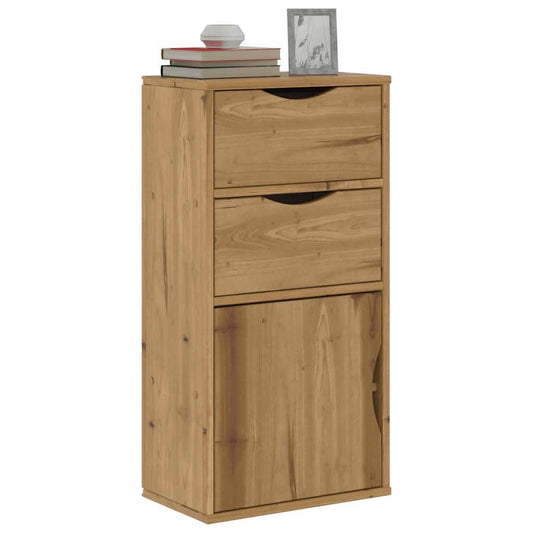 vidaXL Side Cabinet with Drawers ODDA 40x24x79 cm Solid Wood Pine