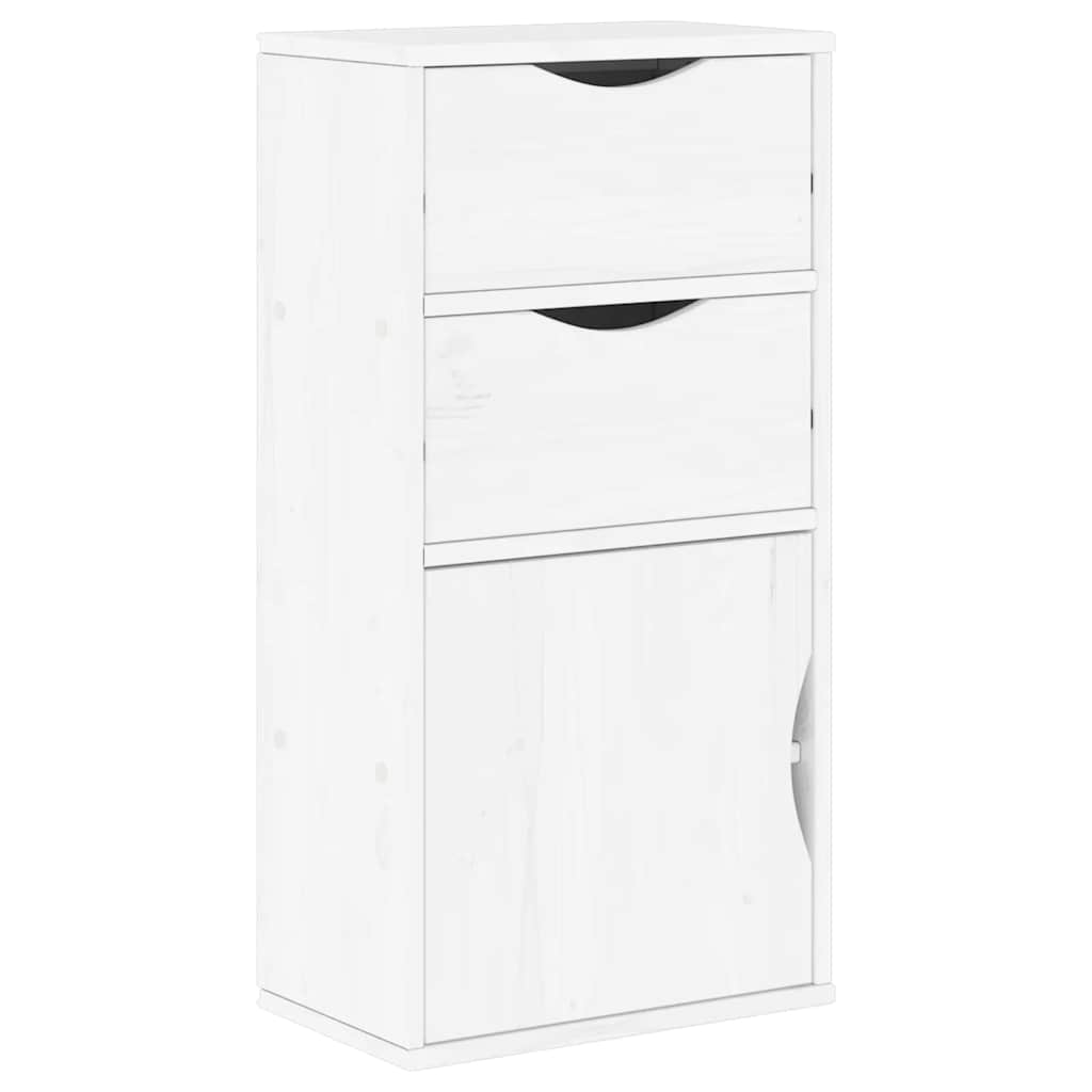 vidaXL Side Cabinet with Drawers ODDA White 40x24x79 cm Solid Wood Pine