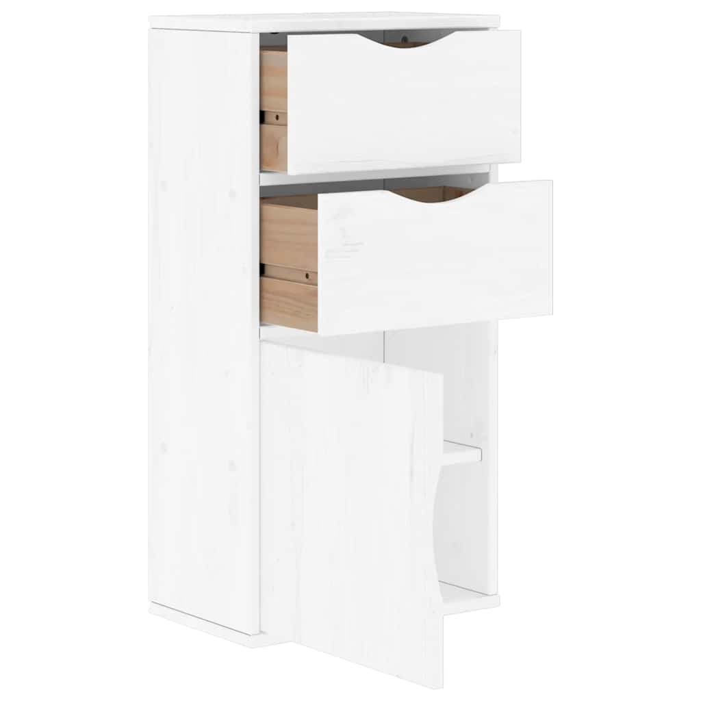 vidaXL Side Cabinet with Drawers ODDA White 40x24x79 cm Solid Wood Pine