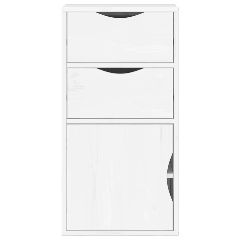 vidaXL Side Cabinet with Drawers ODDA White 40x24x79 cm Solid Wood Pine