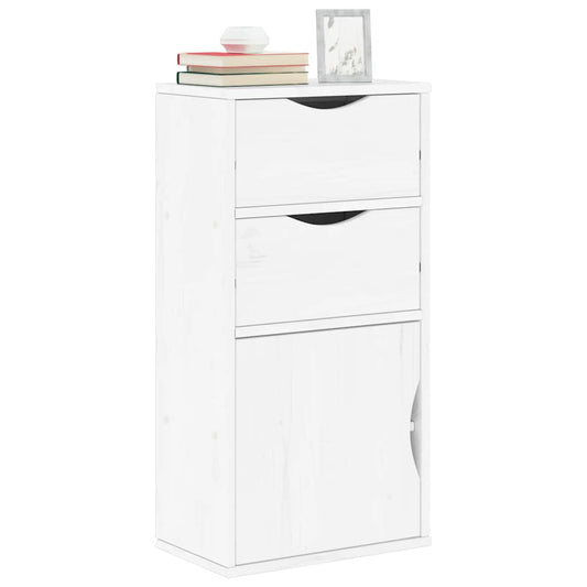 vidaXL Side Cabinet with Drawers ODDA White 40x24x79 cm Solid Wood Pine