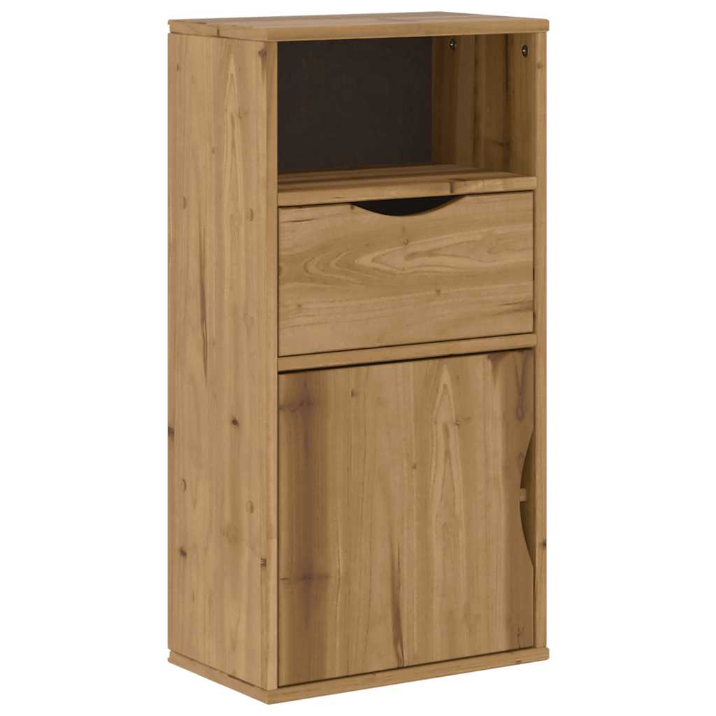 vidaXL Side Cabinet with Drawer ODDA 40x24x79 cm Solid Wood Pine