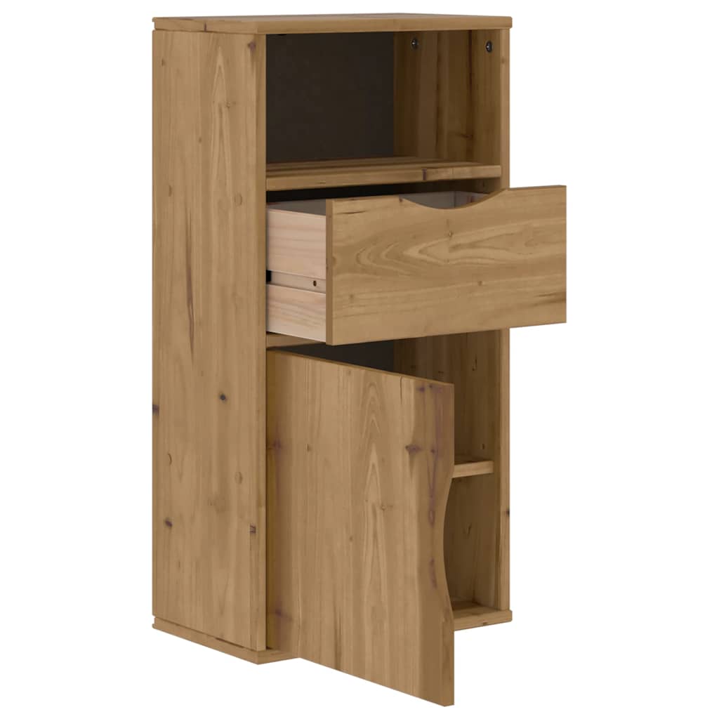 vidaXL Side Cabinet with Drawer ODDA 40x24x79 cm Solid Wood Pine