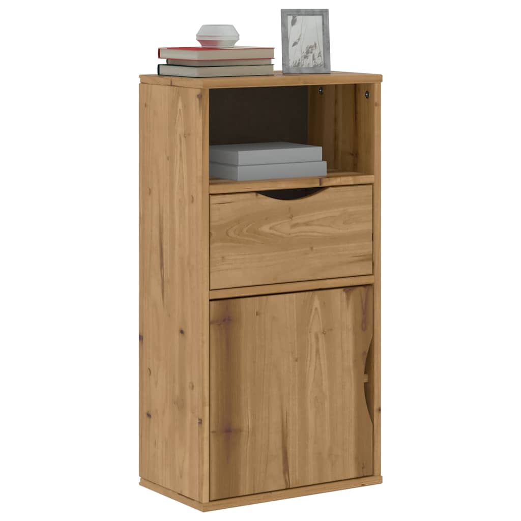 vidaXL Side Cabinet with Drawer ODDA 40x24x79 cm Solid Wood Pine