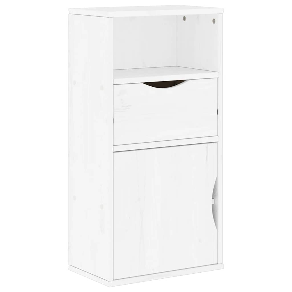 vidaXL Side Cabinet with Drawer ODDA White 40x24x79 cm Solid Wood Pine