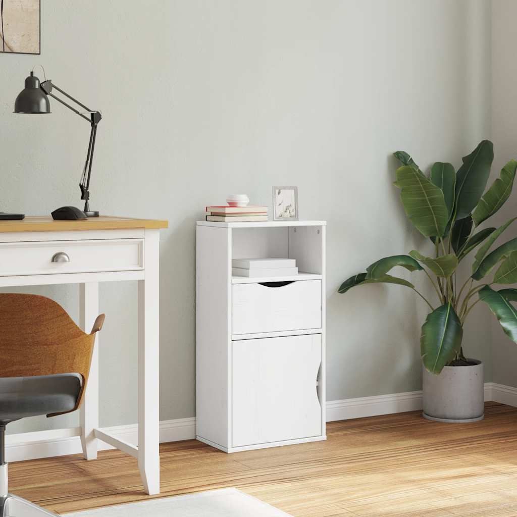 vidaXL Side Cabinet with Drawer ODDA White 40x24x79 cm Solid Wood Pine