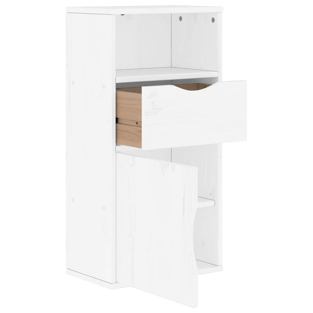 vidaXL Side Cabinet with Drawer ODDA White 40x24x79 cm Solid Wood Pine