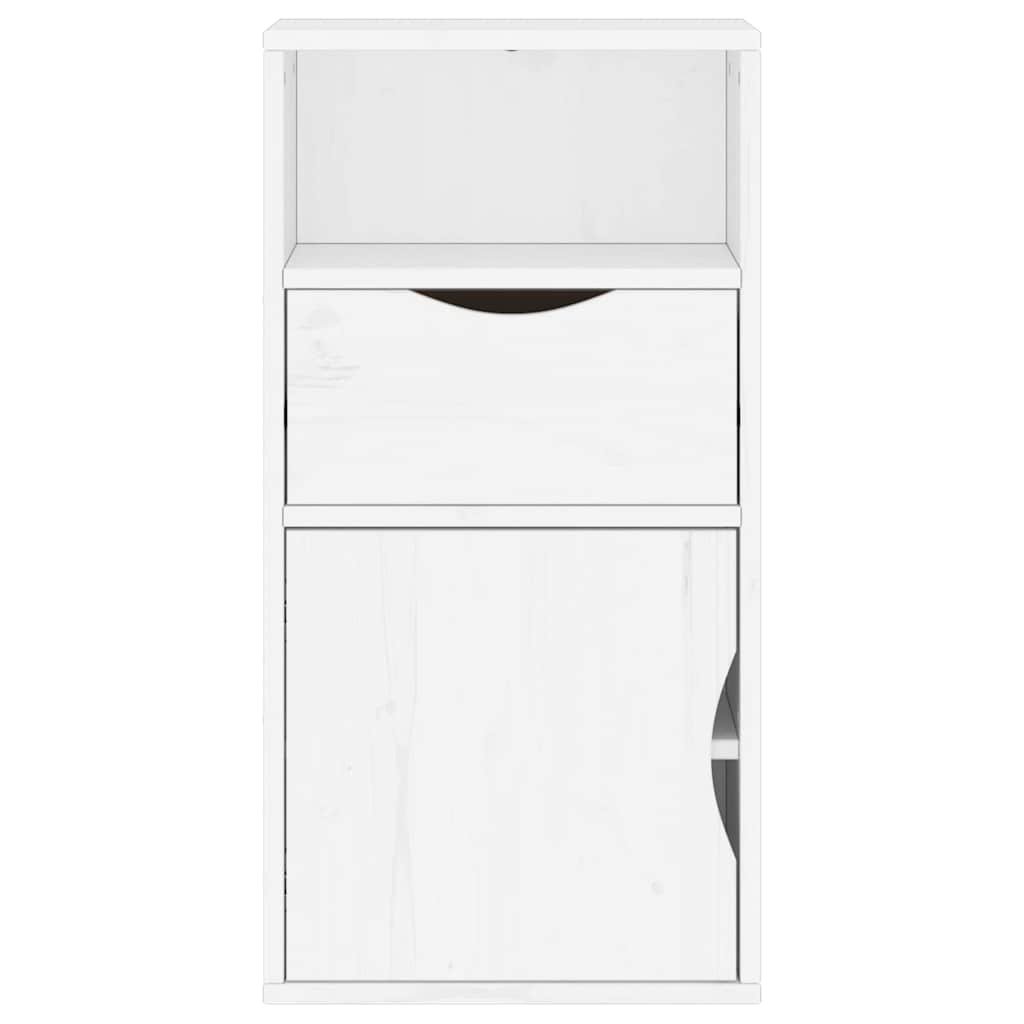 vidaXL Side Cabinet with Drawer ODDA White 40x24x79 cm Solid Wood Pine