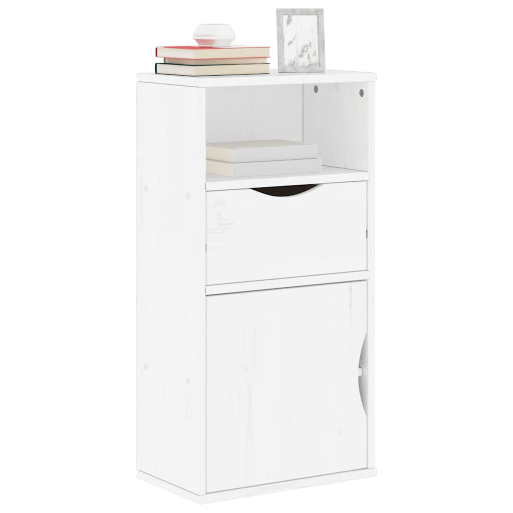 vidaXL Side Cabinet with Drawer ODDA White 40x24x79 cm Solid Wood Pine