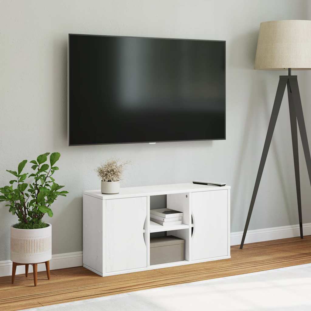 TV Cabinet “ODDA” White 79x24x40 cm Solid Wood Pine