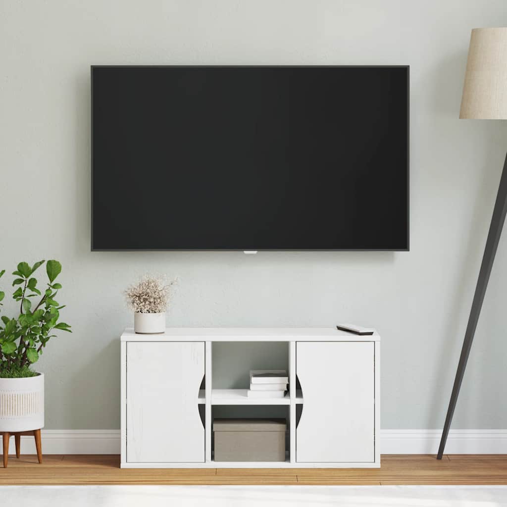 TV Cabinet “ODDA” White 79x24x40 cm Solid Wood Pine