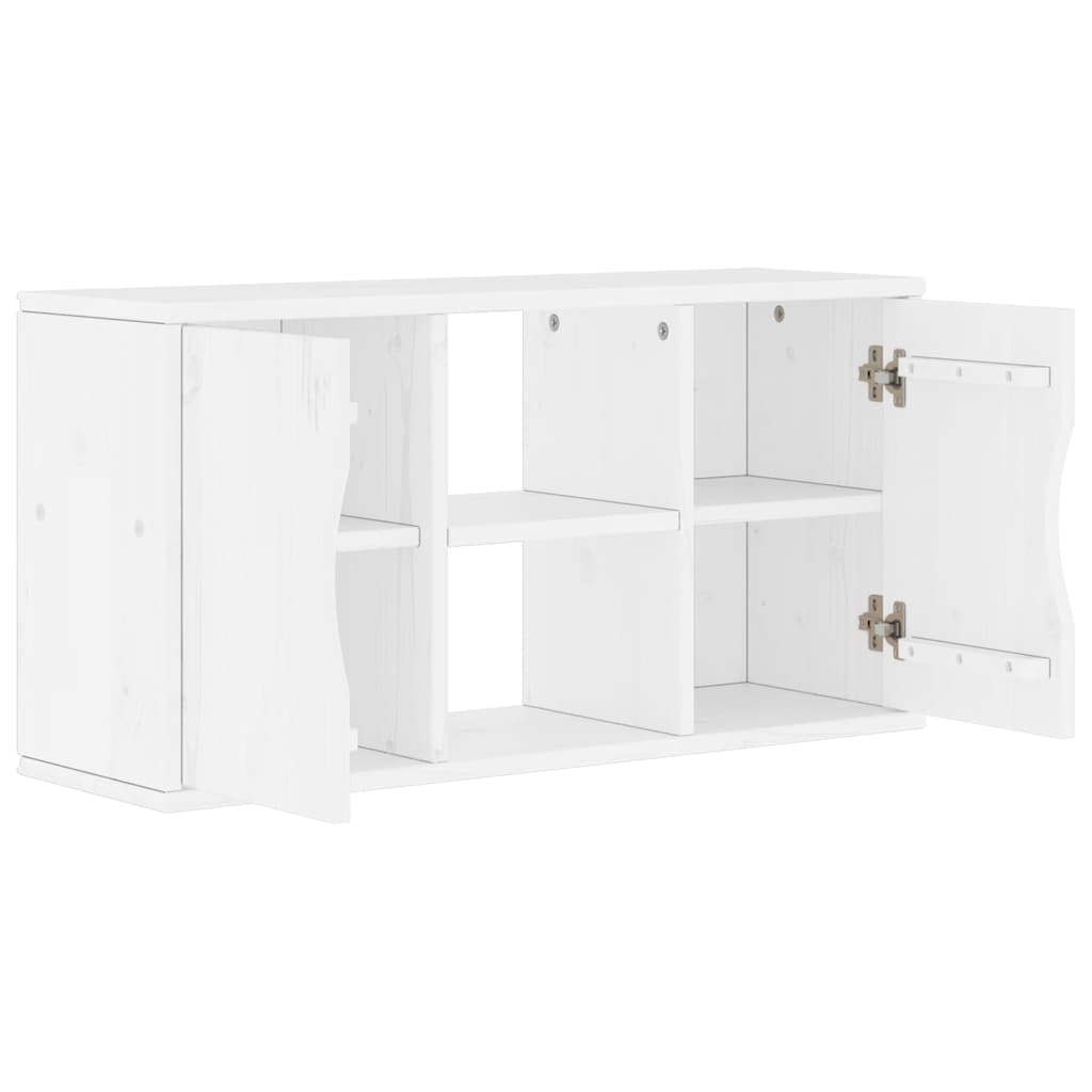 TV Cabinet “ODDA” White 79x24x40 cm Solid Wood Pine