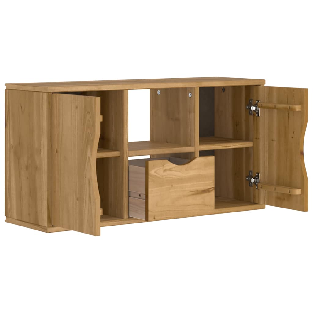 vidaXL TV Cabinet with Drawer ODDA 79x24x40 cm Solid Wood Pine