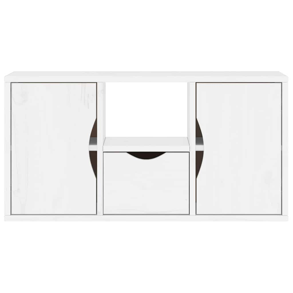 vidaXL TV Cabinet with Drawer ODDA White 79x24x40 cm Solid Wood Pine