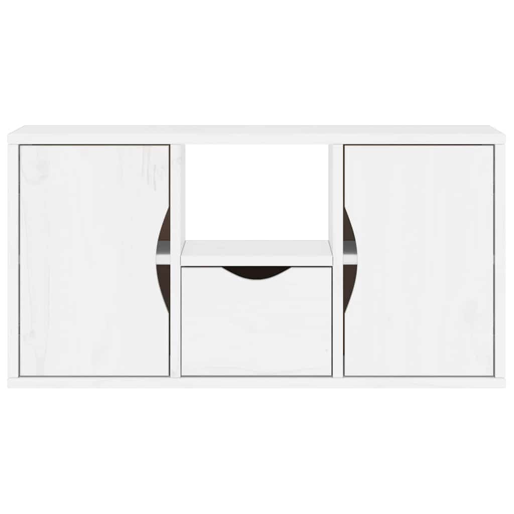 TV Cabinet with Drawer “ODDA” White 79x24x40 cm Solid Wood Pine