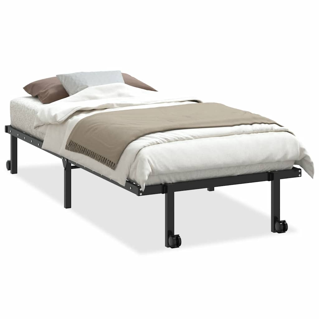 vidaXL Bed Frame without Mattress Foldable Black 90x190 cm Steel