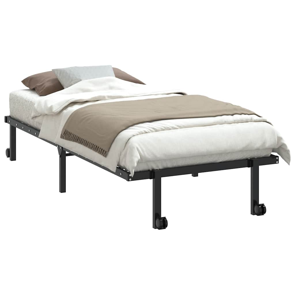 vidaXL Bed Frame without Mattress Foldable Black 90x190 cm Steel