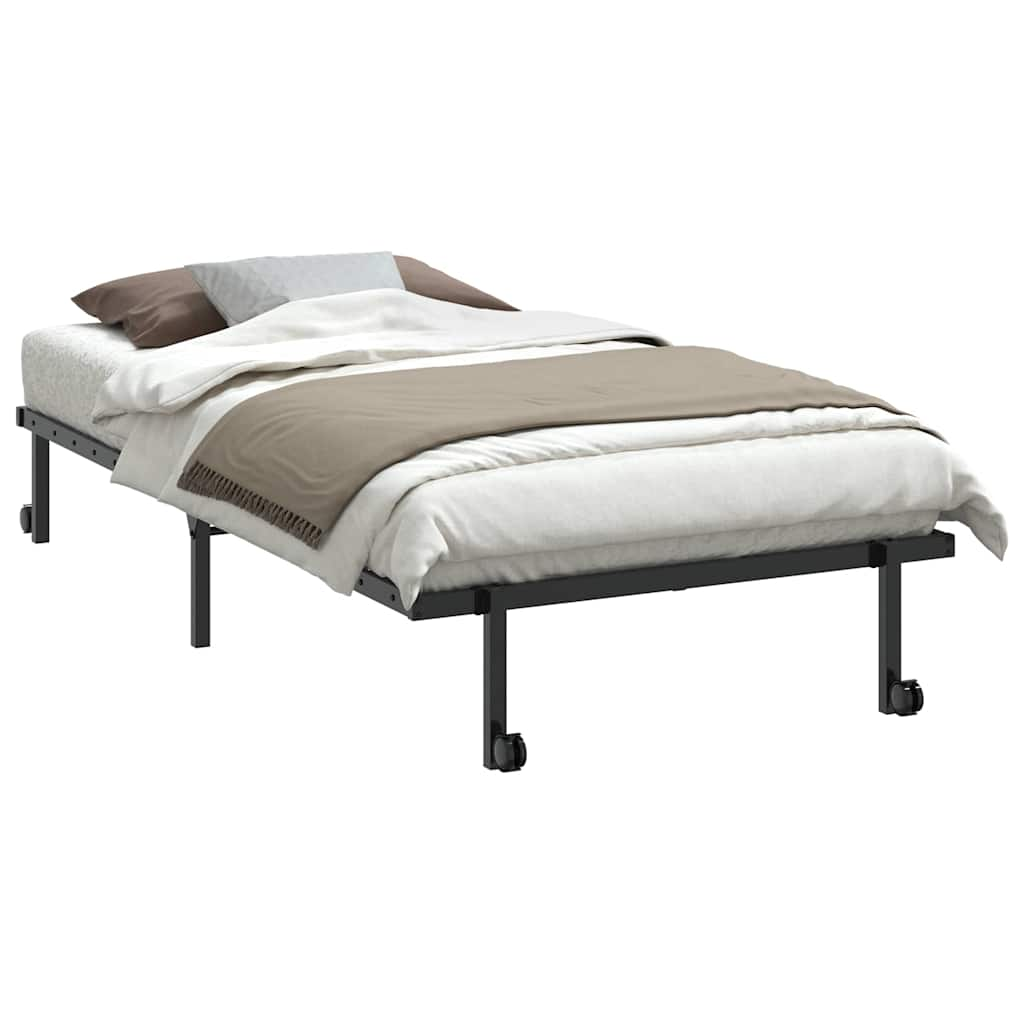 vidaXL Bed Frame without Mattress Foldable Black 100x200 cm Steel