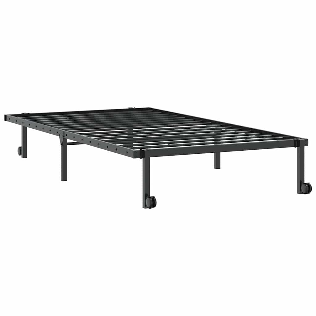 vidaXL Bed Frame without Mattress Foldable Black 107x203 cm Steel