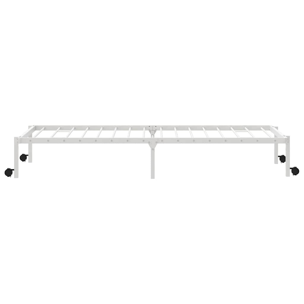 vidaXL Bed Frame without Mattress Foldable White 75x190 cm Steel