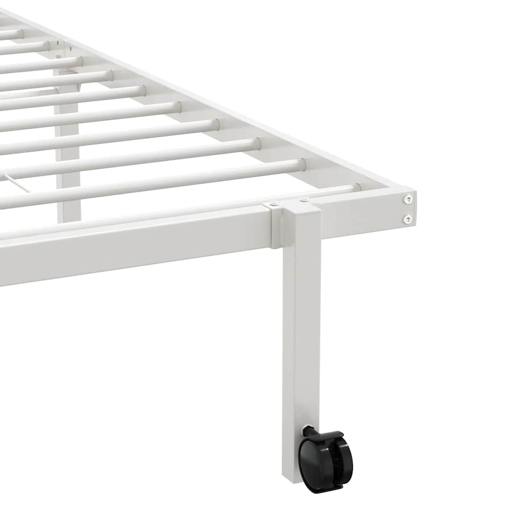 vidaXL Bed Frame without Mattress Foldable White 75x190 cm Steel