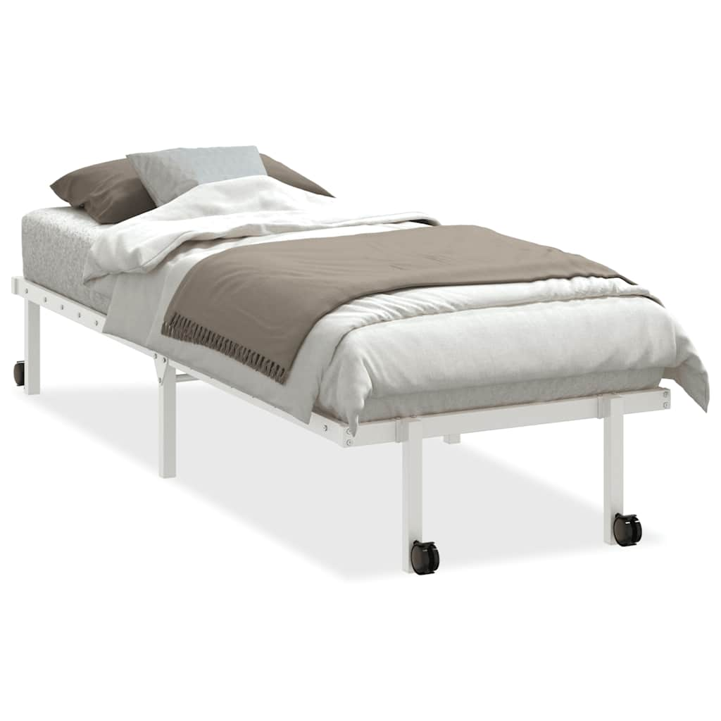 vidaXL Bed Frame without Mattress Foldable White 80x200 cm Steel